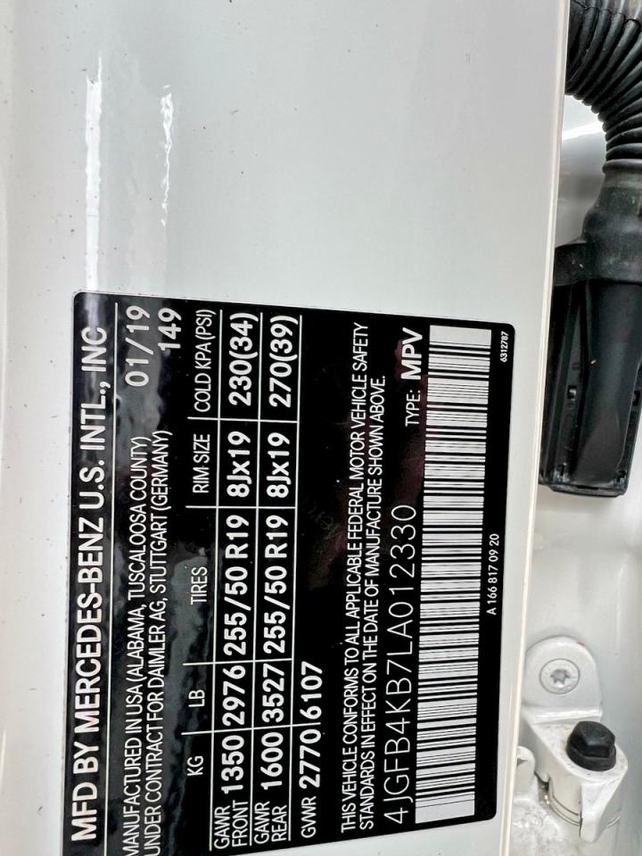2020 Gle class VIN 4JGFB4KB7LA012330 photo 10