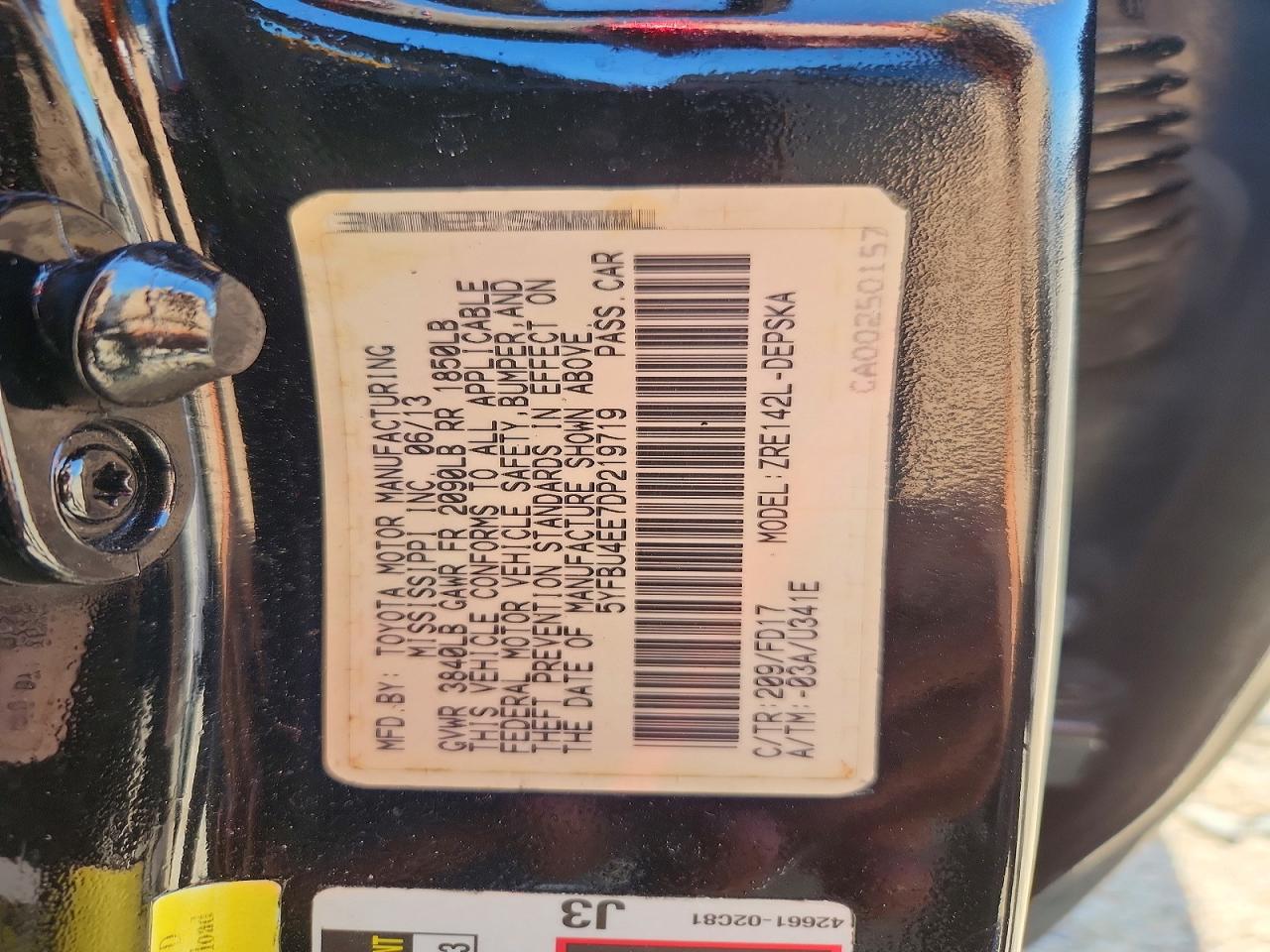 2013 Toyota All other VIN 5YFBU4EE7DP219719 photo 12