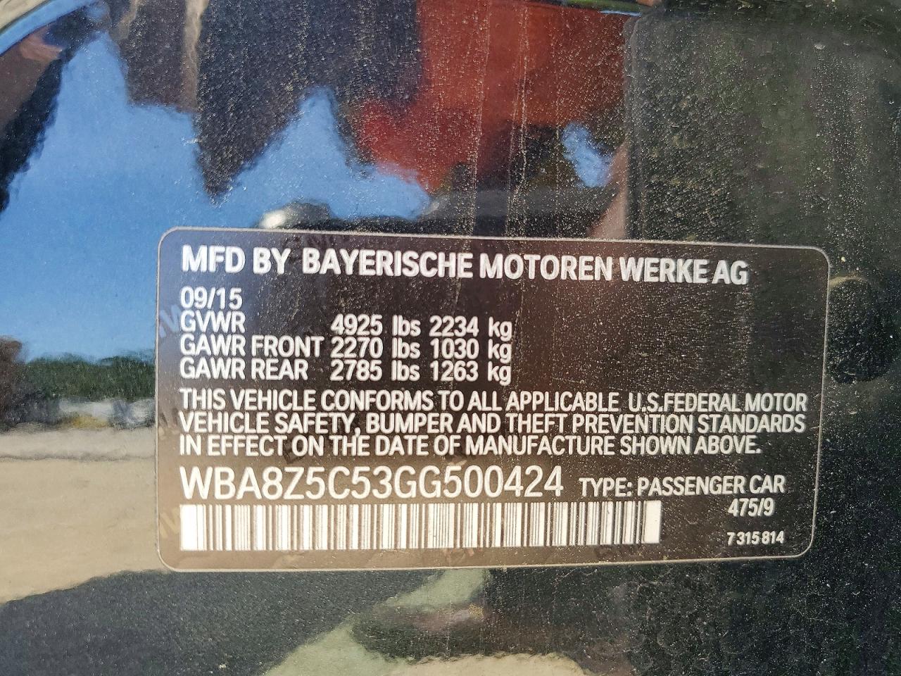 2016 BMW 3 series VIN WBA8Z5C53GG500424 photo 12