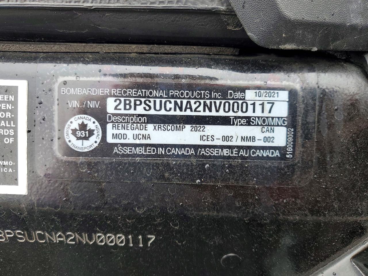 2022 SKID Ucna mag x VIN 2BPSUCNA2NV000117 photo 10