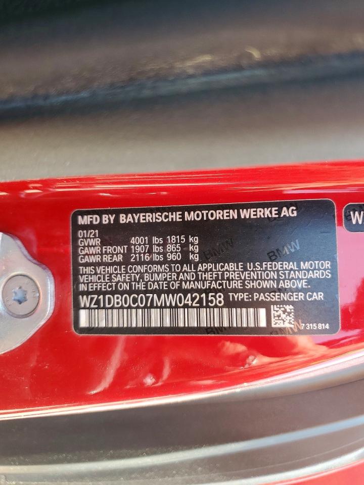 2021 Toyota All other VIN WZ1DB0C07MW042158 photo 12