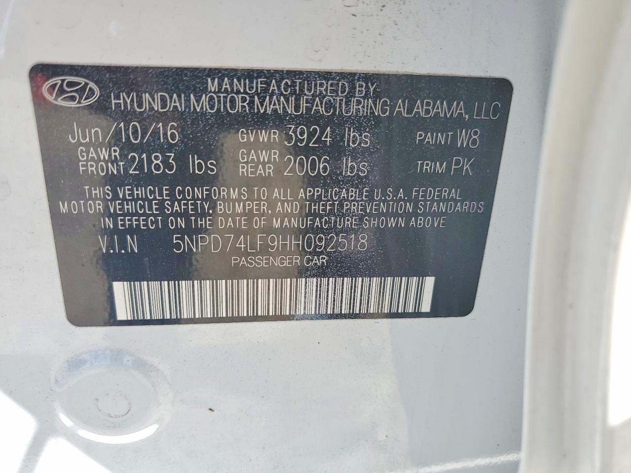 2017 Hyundai Elantra VIN 5NPD74LF9HH092518 photo 12