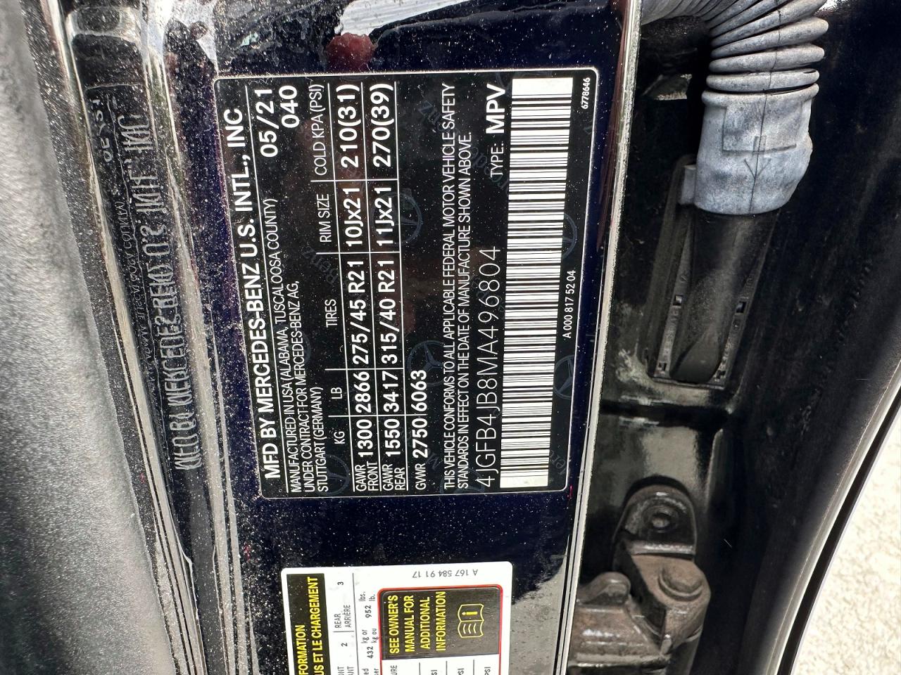 2021 Mercedes-Benz Gle class VIN 4JGFB4JB8MA496804 photo 10