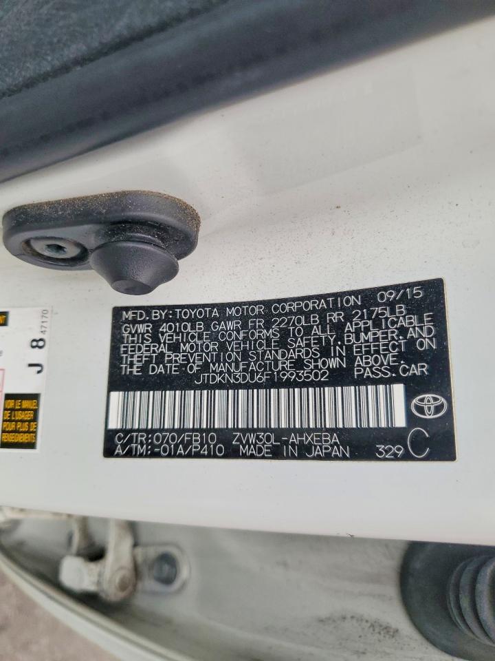 2015 TOYOTA Prius VIN JTDKN3DU6F1993502 photo 12
