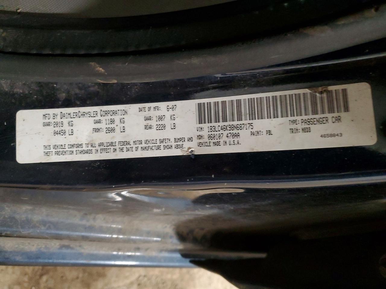 2008 Dodge Avenger VIN 1B3LC46K98N687175 photo 12