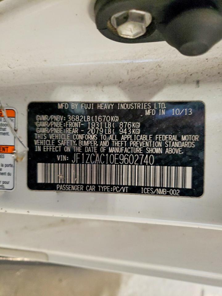 2014 Subaru Brz VIN JF1ZCAC10E9602740 photo 12