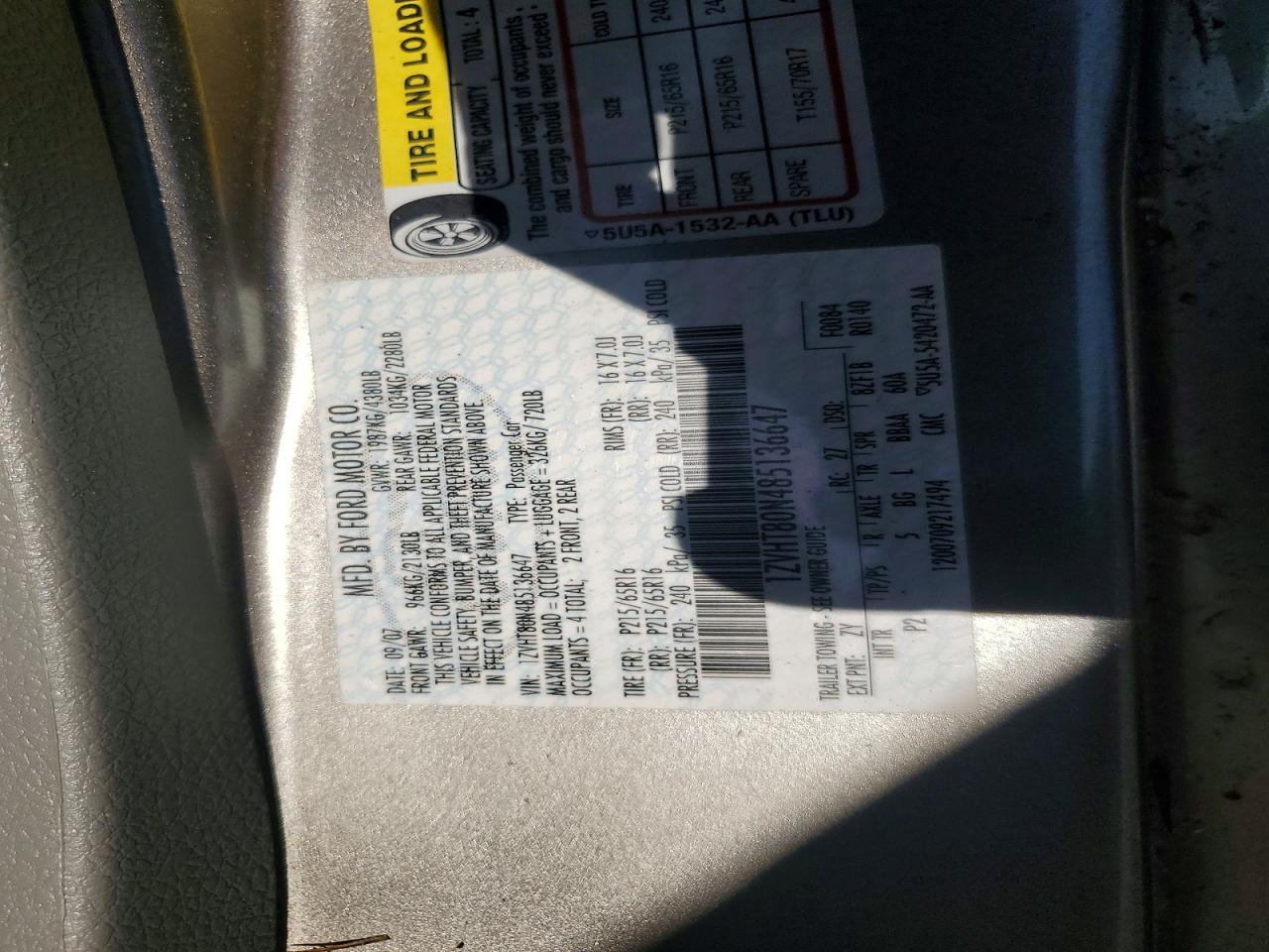2008 Ford Mustang VIN 1ZVHT80N485136647 photo 12