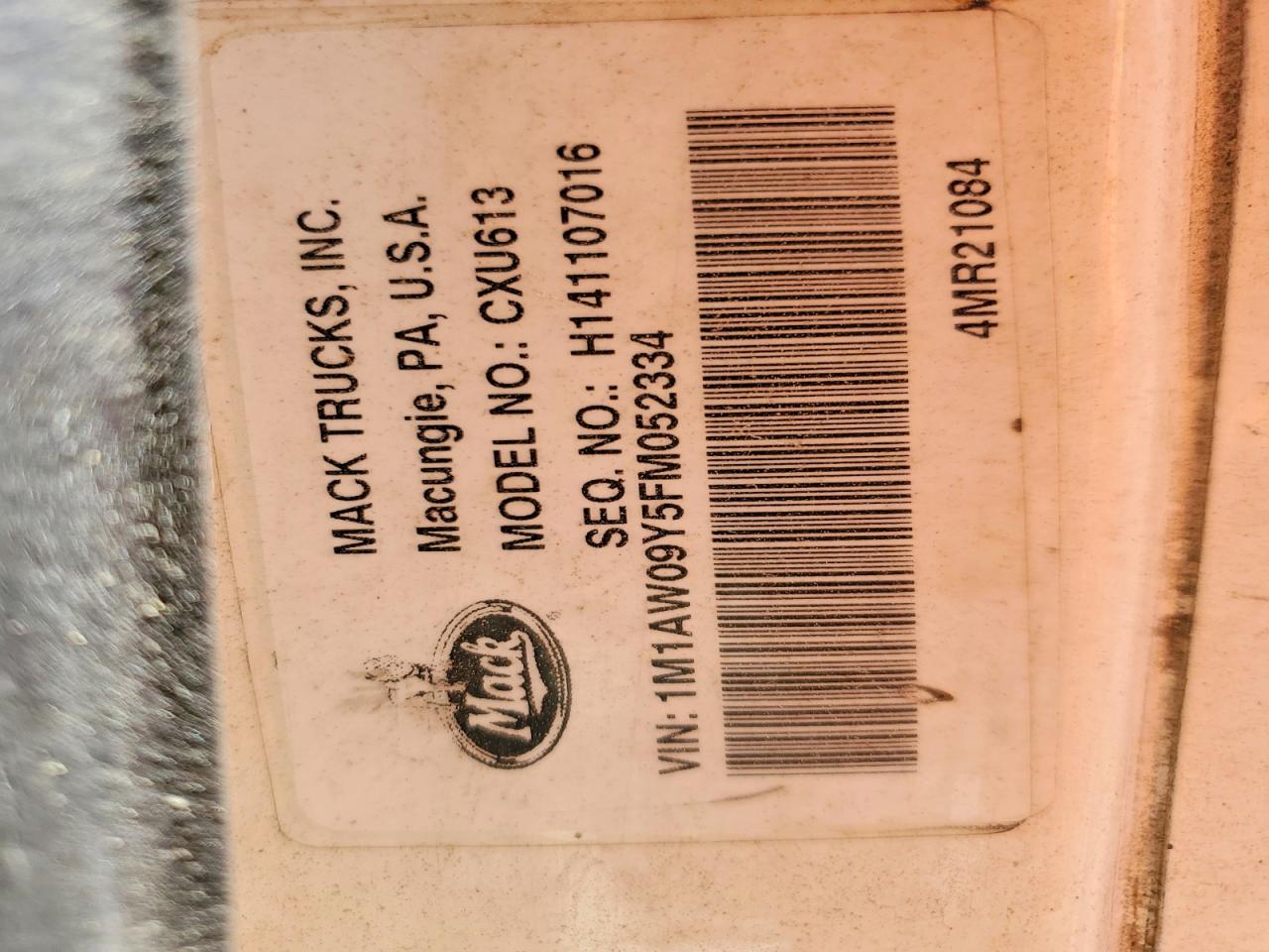 2015 MACK All other VIN 1M1AW09Y5FM052334 photo 10