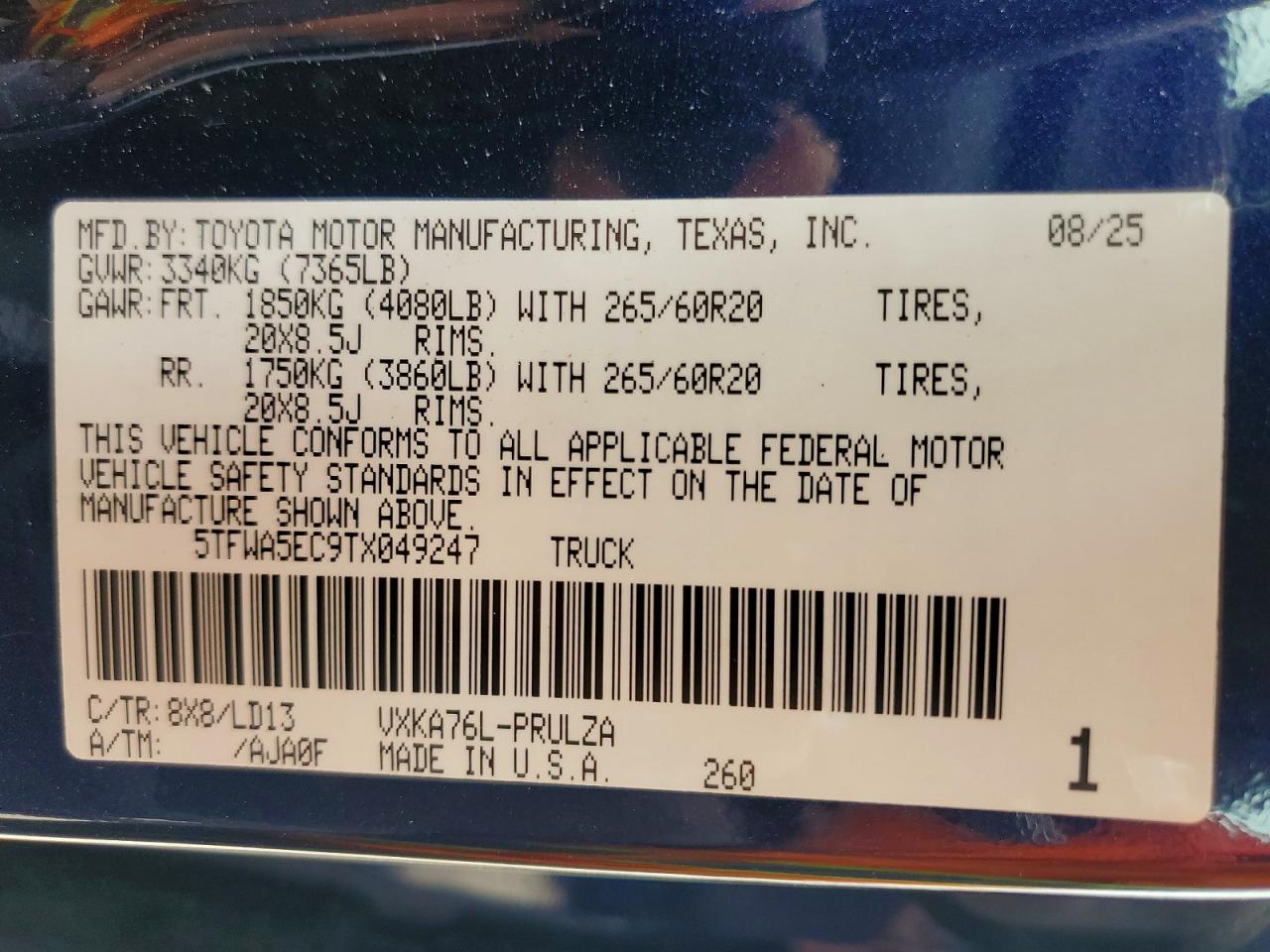 2026 Toyota Tundra VIN 5TFWA5EC9TX049247 photo 12