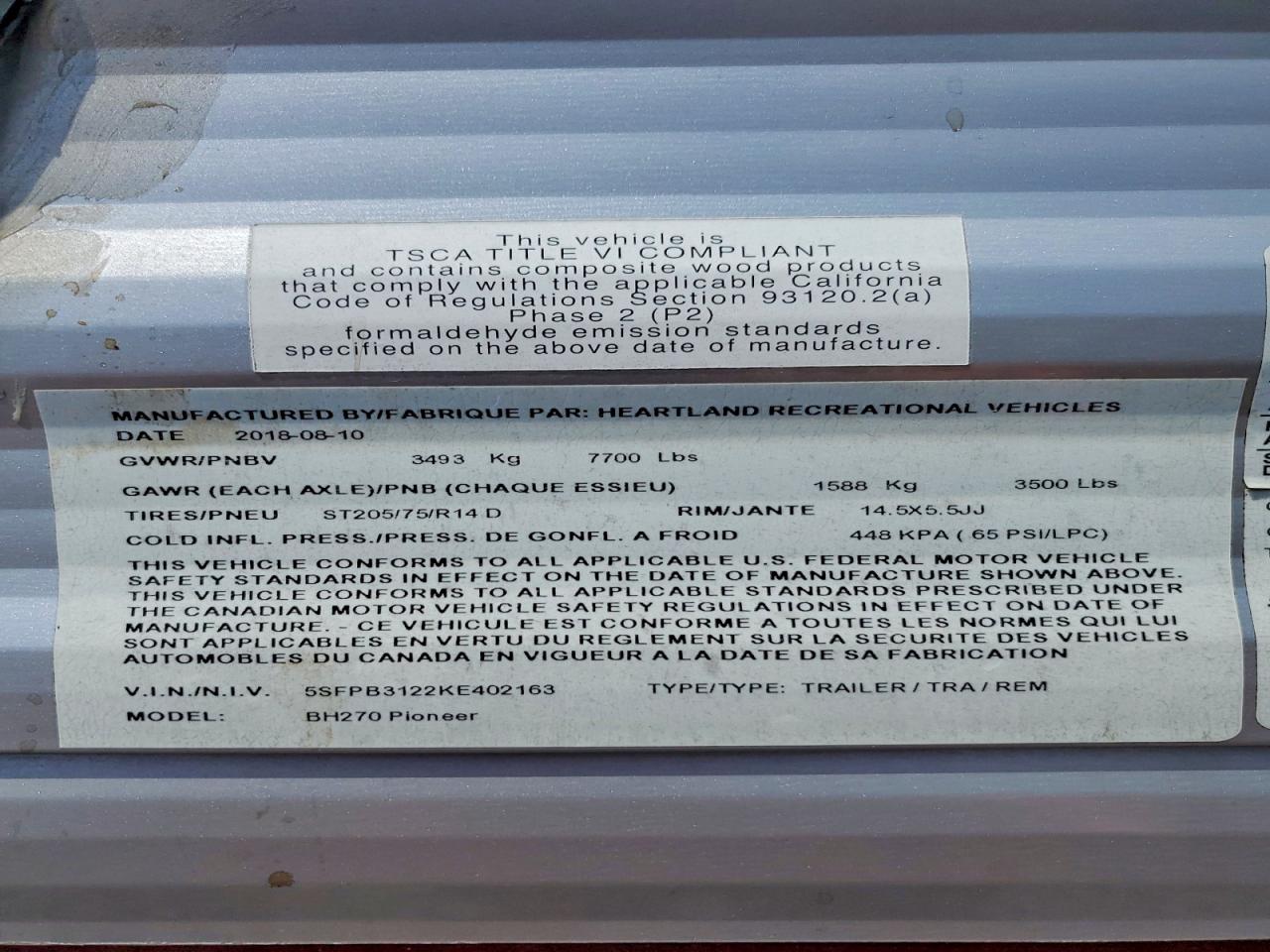 2019 HEARTLAND Pioneer bh VIN 5SFPB3122KE402163 photo 10