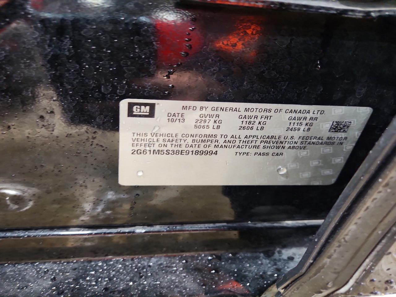 2014 CADILLAC Xts VIN 2G61M5S38E9189994 photo 12