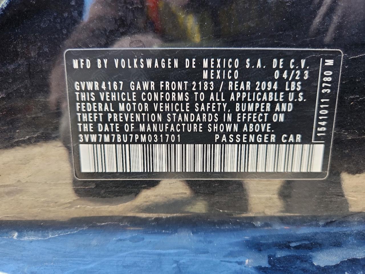 2023 Volkswagen Jetta VIN 3VW7M7BU7PM031701 photo 12