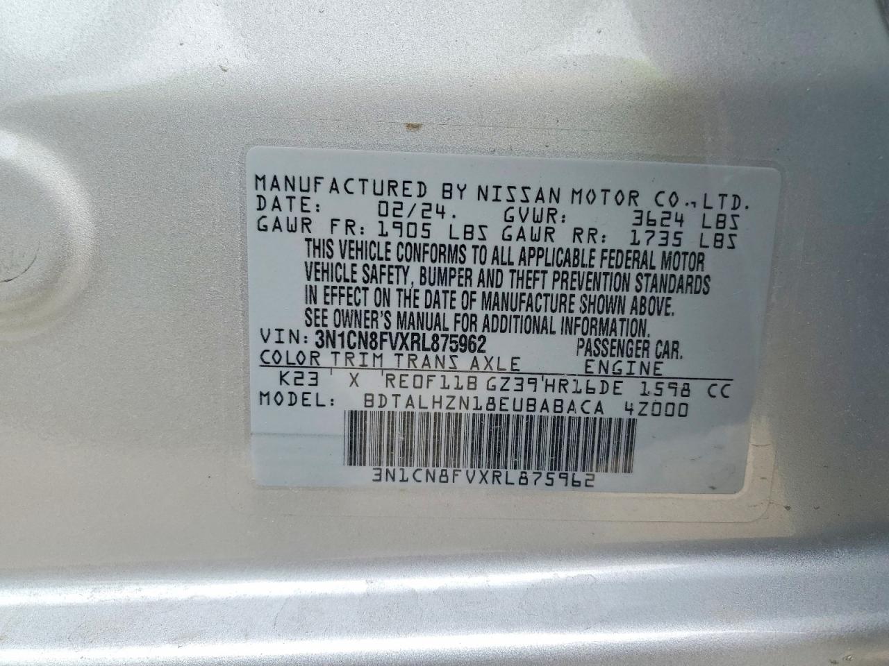 2024 Nissan Versa VIN 3N1CN8FVXRL875962 photo 12