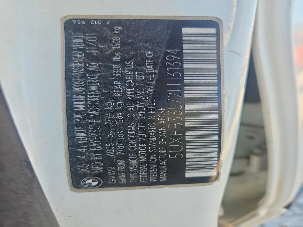 2002 BMW X5 VIN 5UXFB33572LH31394 photo 12