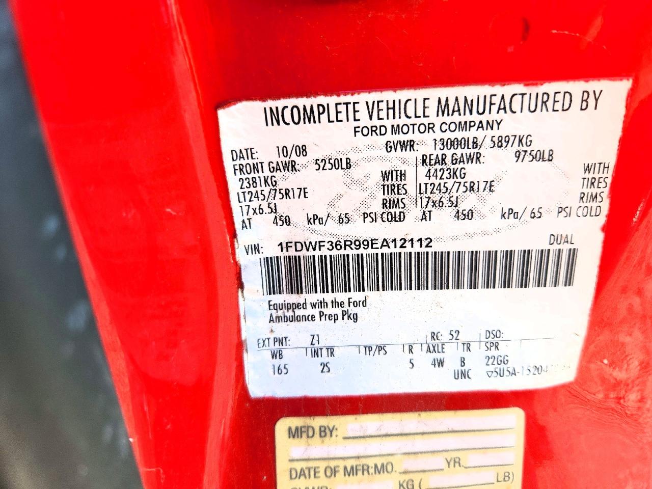 2009 Ford F350 VIN 1FDWF36R99EA12112 photo 12