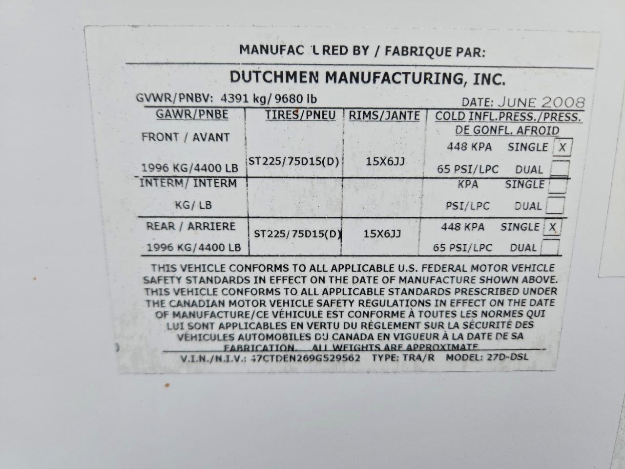 2009 DUTCHMEN Recreation VIN 47CTDEN269G529562 photo 10