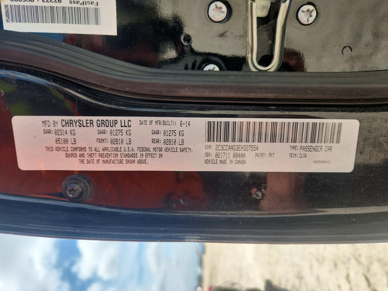 2014 Chrysler 300 VIN 2C3CCAAG3EH327554 photo 12
