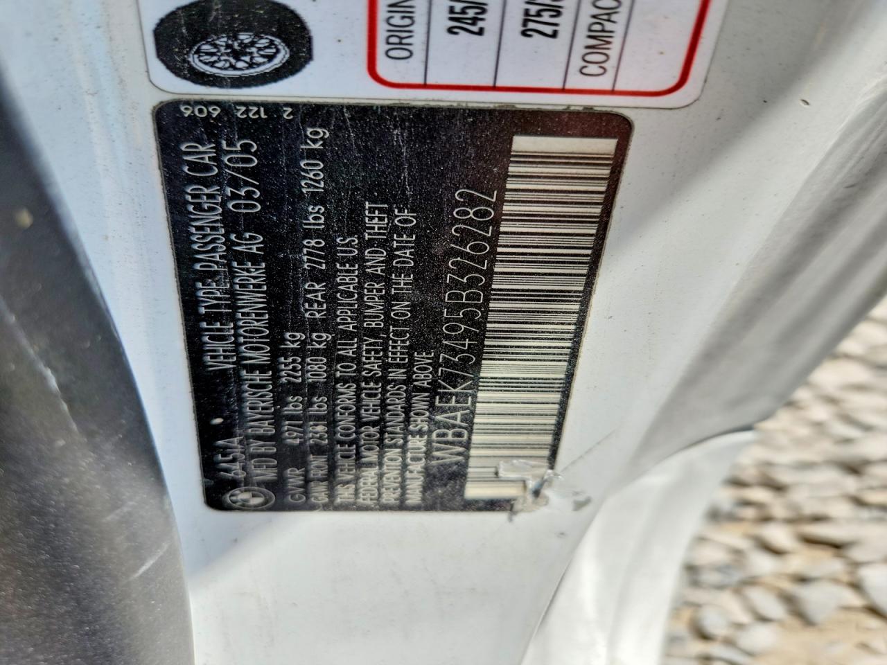 2005 BMW 6 series VIN WBAEK73495B326282 photo 12