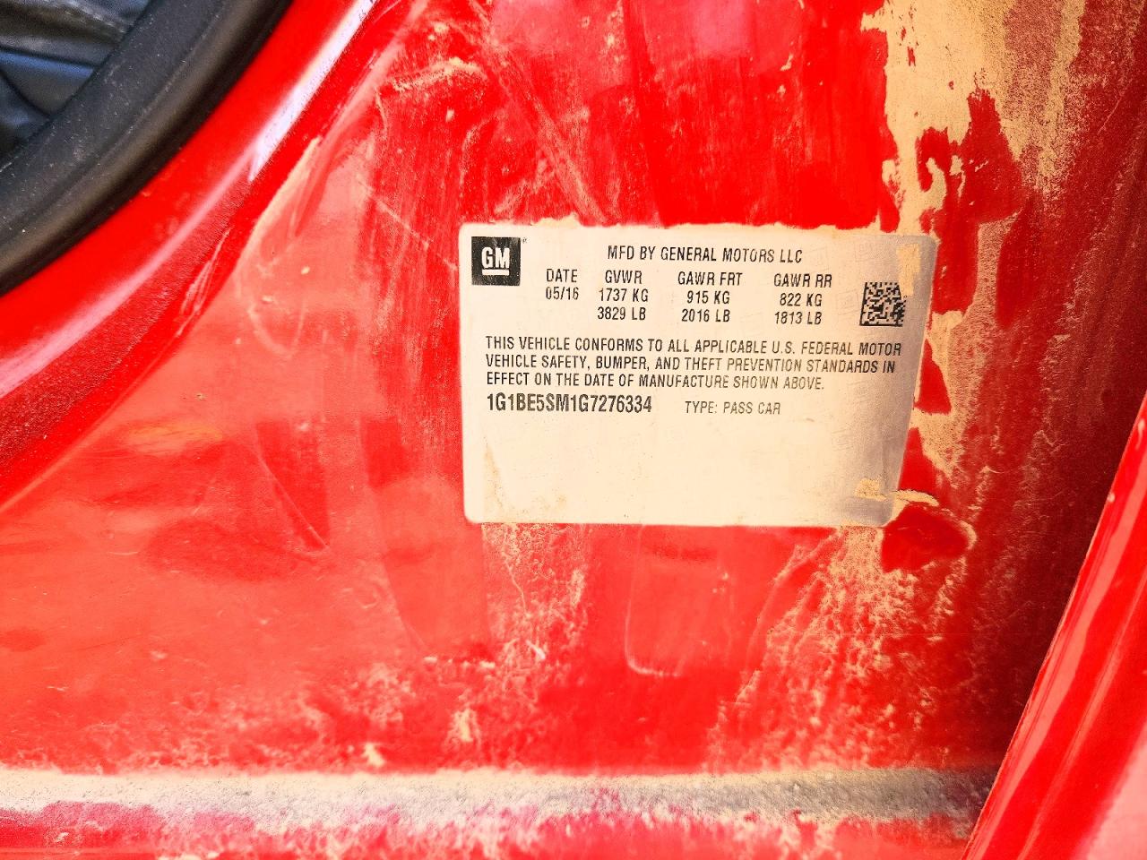 2016 Chevrolet Cruze VIN 1G1BE5SM1G7276334 photo 12