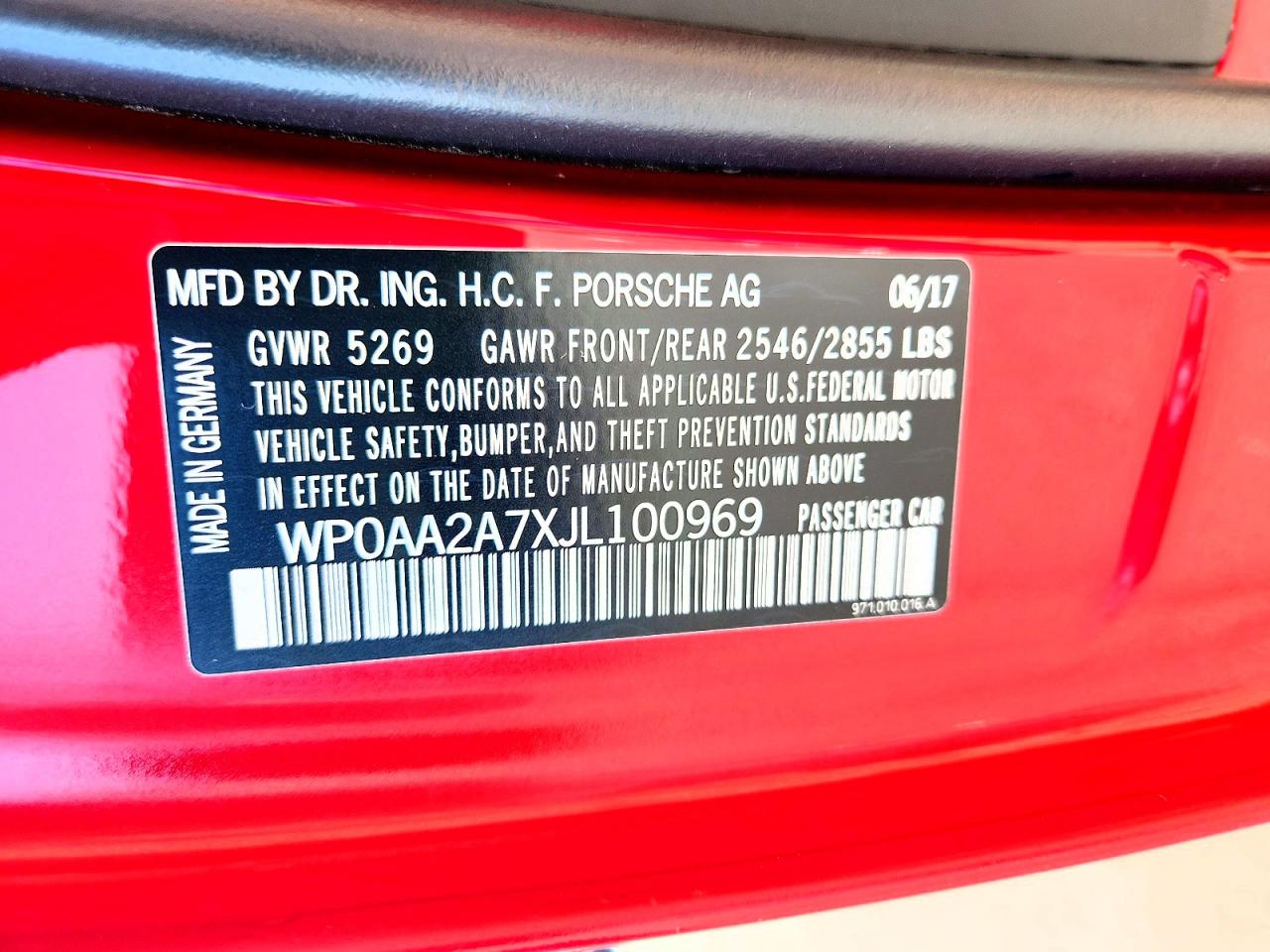 2018 Porsche Panamera VIN WP0AA2A7XJL100969 photo 12
