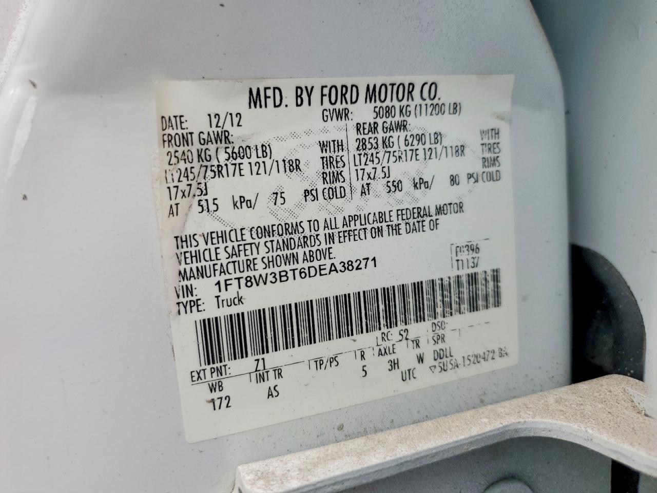 2013 Ford F350 VIN 1FT8W3BT6DEA38271 photo 12