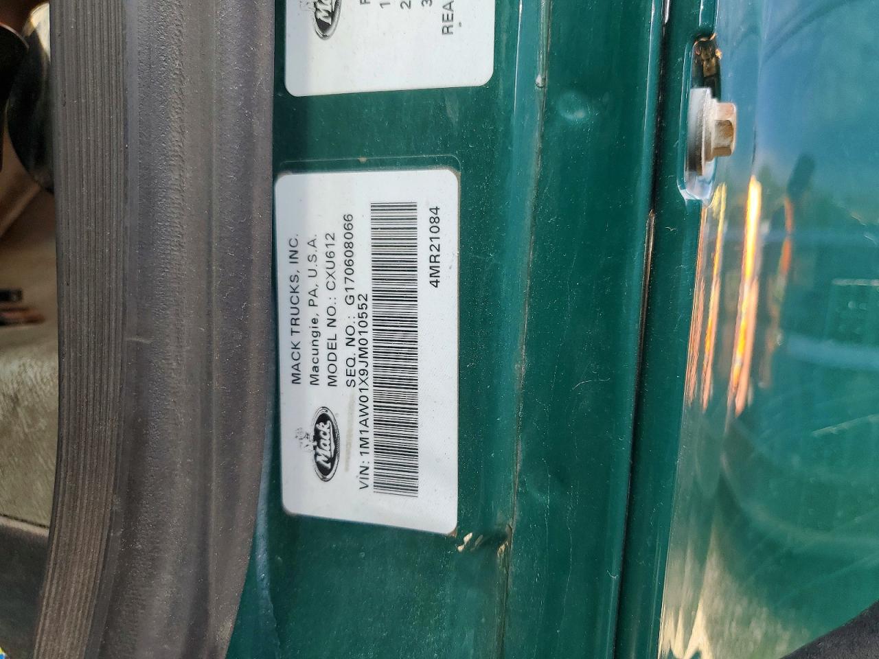 2018 MACK All other VIN 1M1AW01X9JM010552 photo 10