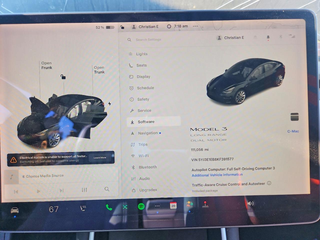 2019 Model 3 VIN 5YJ3E1EB8KF391577 photo 9