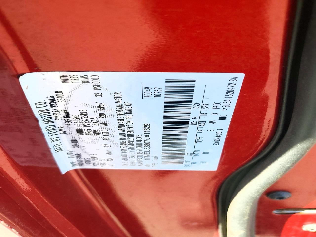 2007 Ford Explorer VIN 1FMEU53807UA11829 photo 12