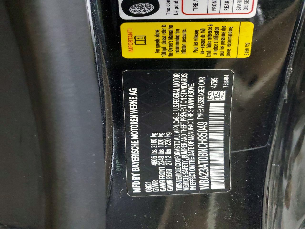 2022 BMW 4 series VIN WBA23AT08NCH85049 photo 12