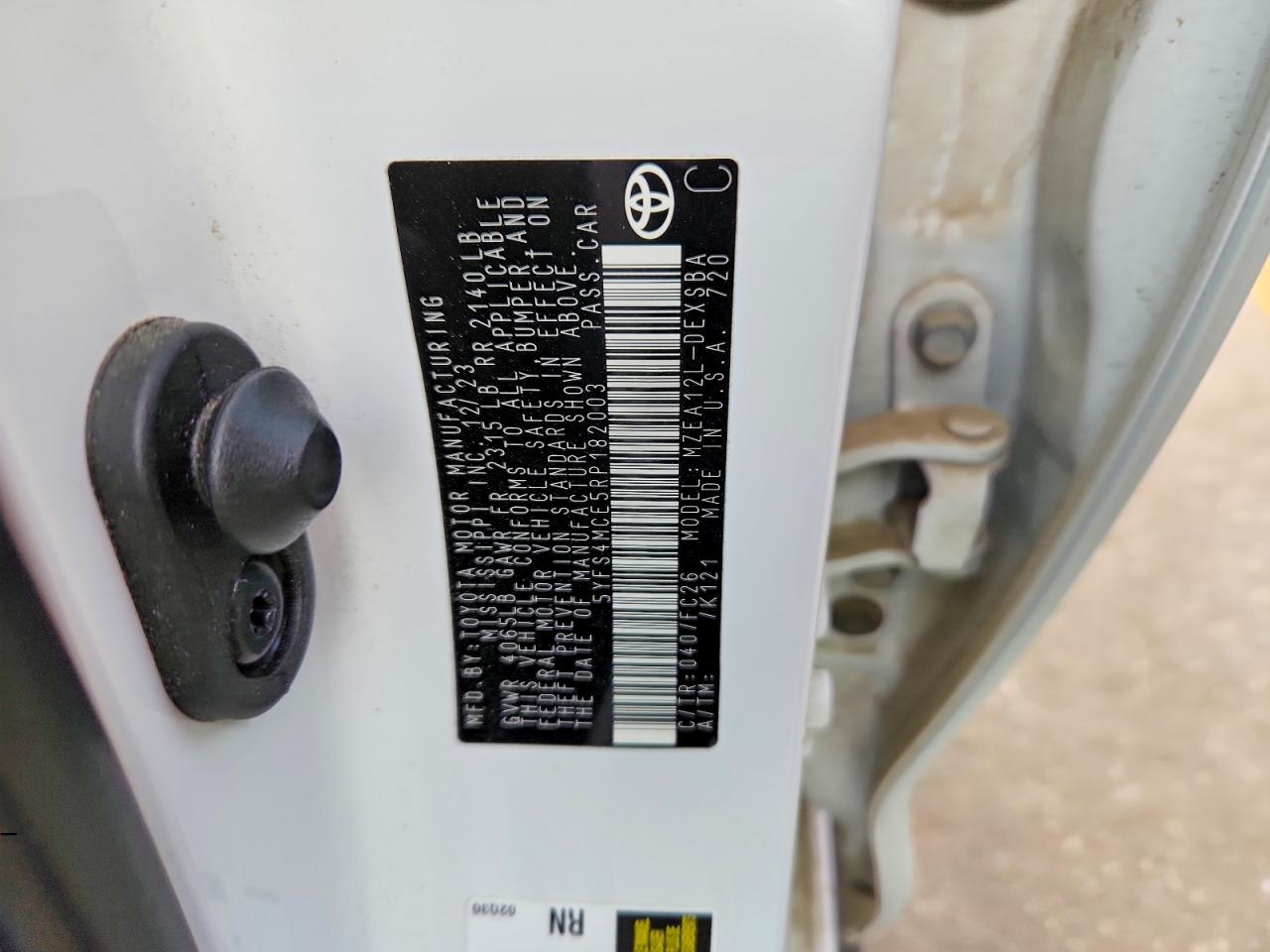 2024 Toyota Corolla VIN 5YFS4MCE5RP182003 photo 12