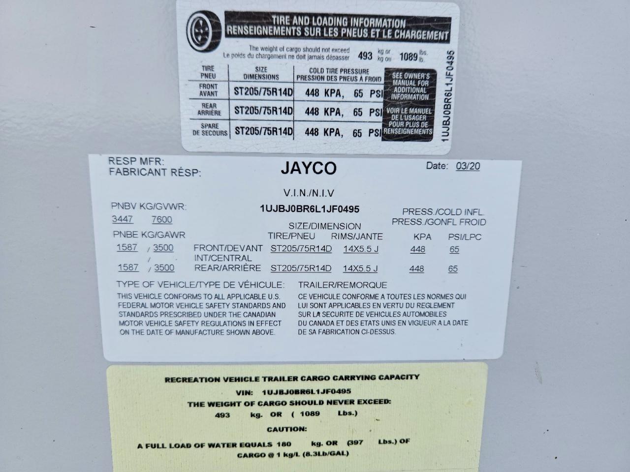2020 JAYCO All models VIN 1UJBJ0BR6L1JF0495 photo 10