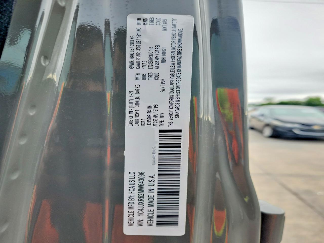 2021 Jeep Wrangler / VIN 1C4JJXR62MW643096 photo 12