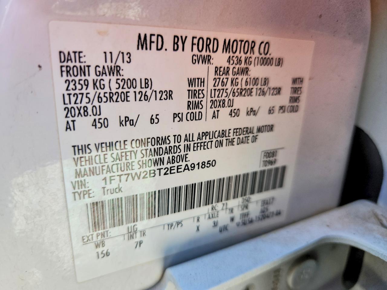 2014 Ford F250 VIN 1FT7W2BT2EEA91850 photo 12