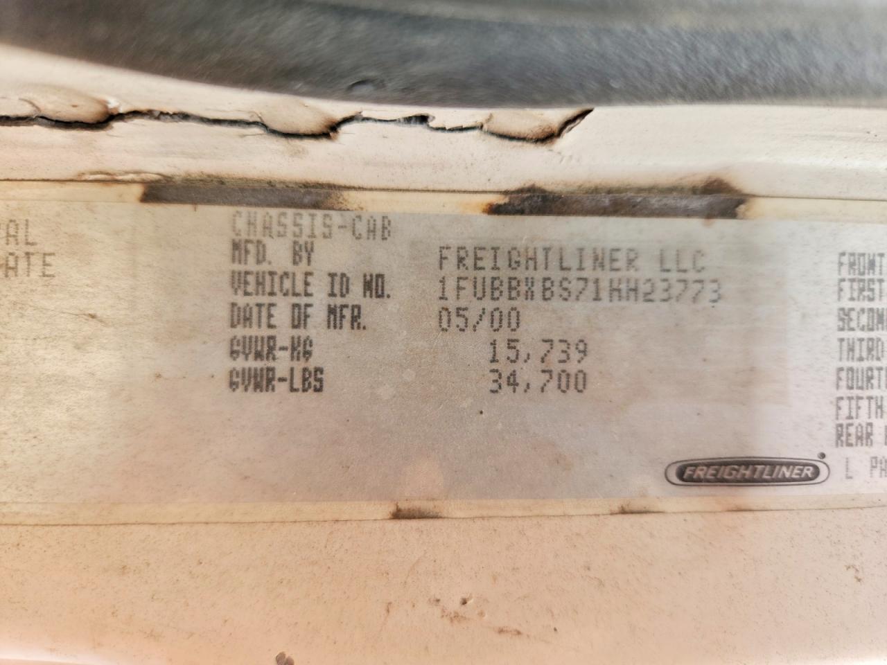 2001 FREIGHTLINER All other VIN 1FUBBXBS71HH23773 photo 10