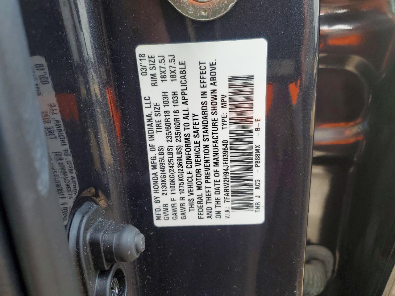 2018 HONDA Crv VIN 7FARW2H94JE039640 photo 12