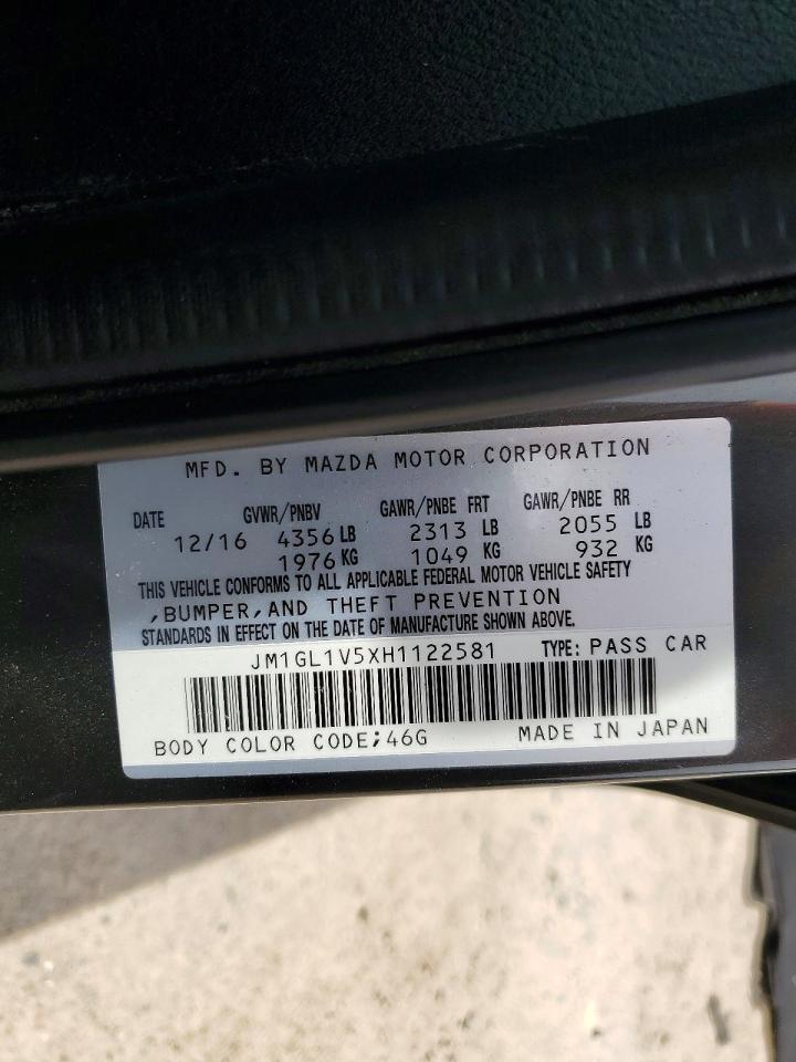 2017 Mazda 6 VIN JM1GL1V5XH1122581 photo 12