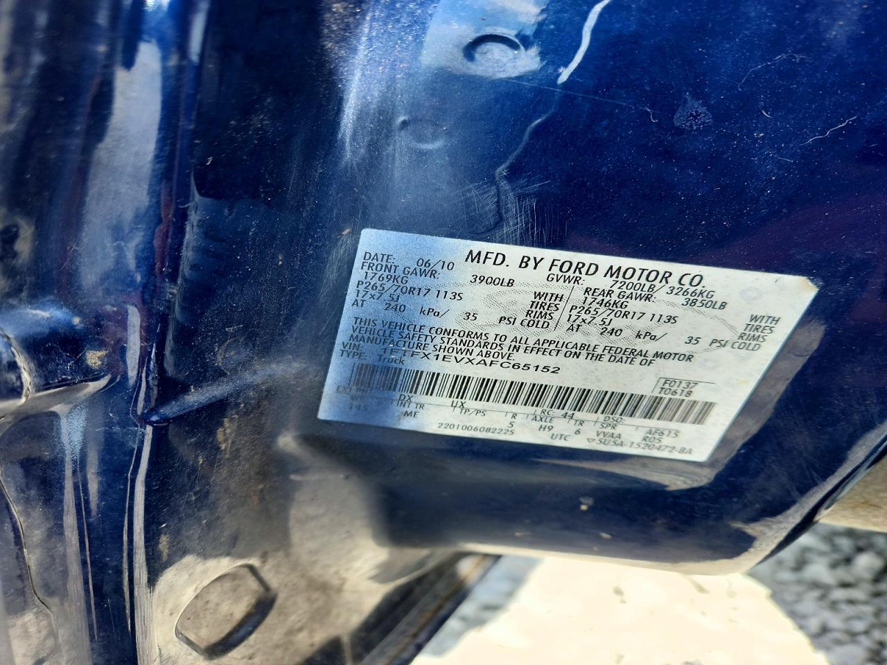 2010 Ford F150 VIN 1FTFX1EVXAFC65152 photo 12