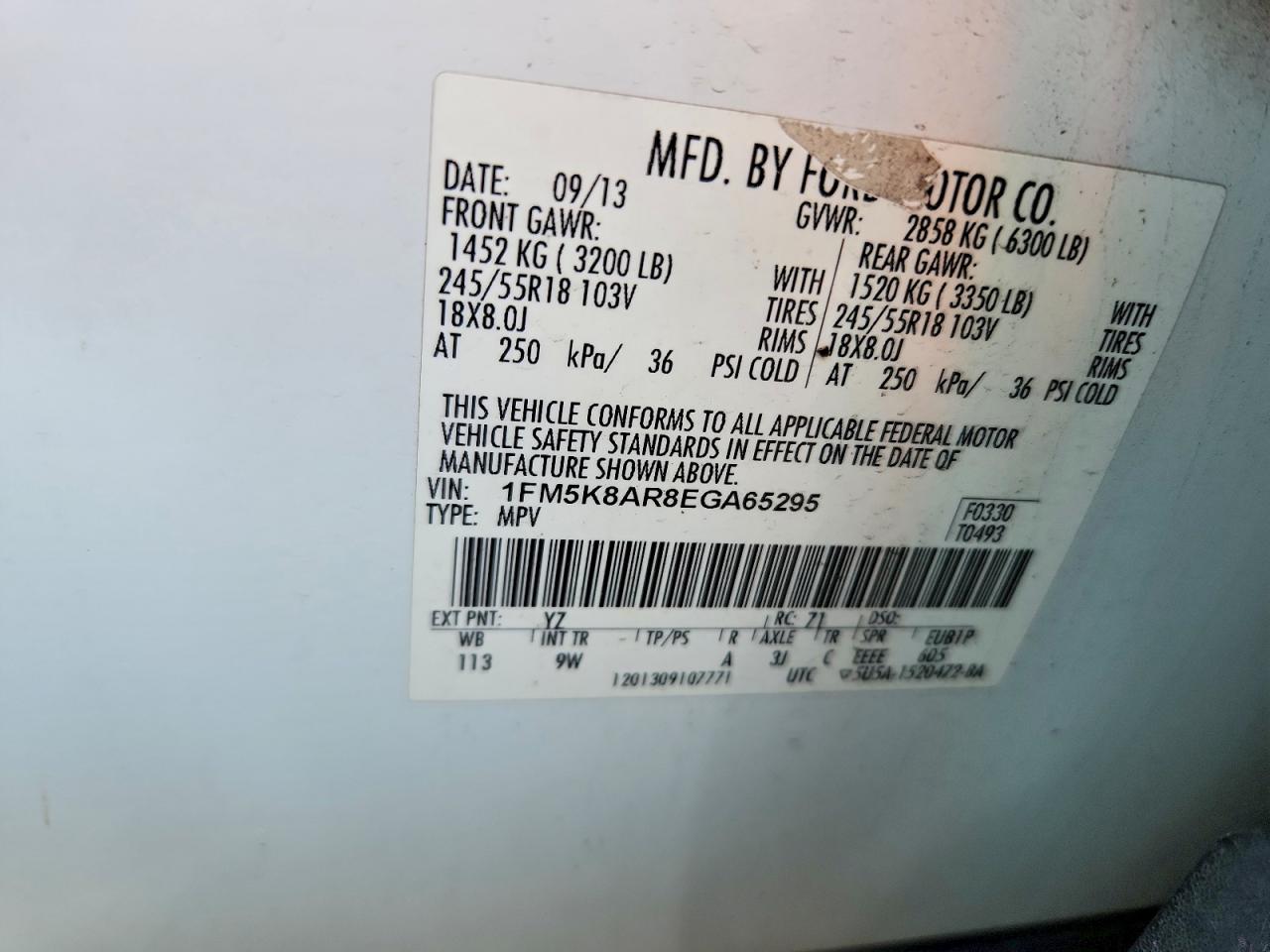 2014 Ford Explorer VIN 1FM5K8AR8EGA65295 photo 12