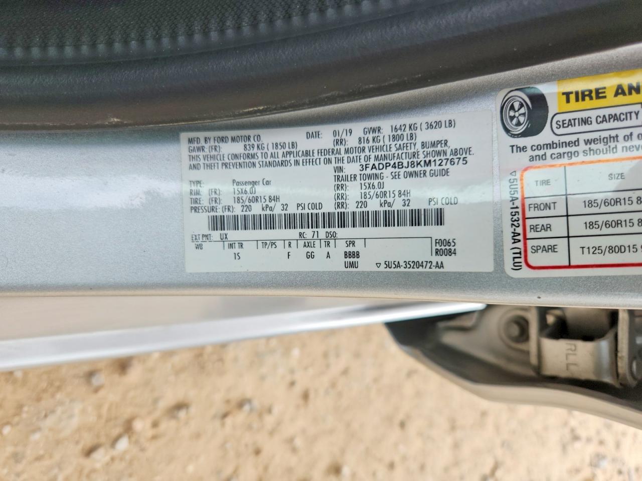 2019 Ford Fiesta VIN 3FADP4BJ8KM127675 photo 12