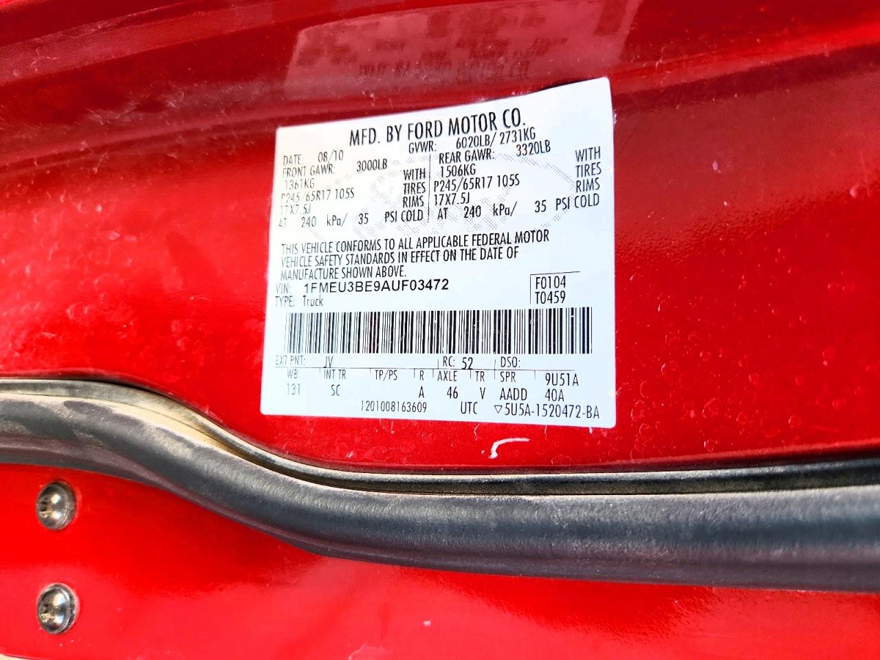 2010 Ford Explorer VIN 1FMEU3BE9AUF03472 photo 12