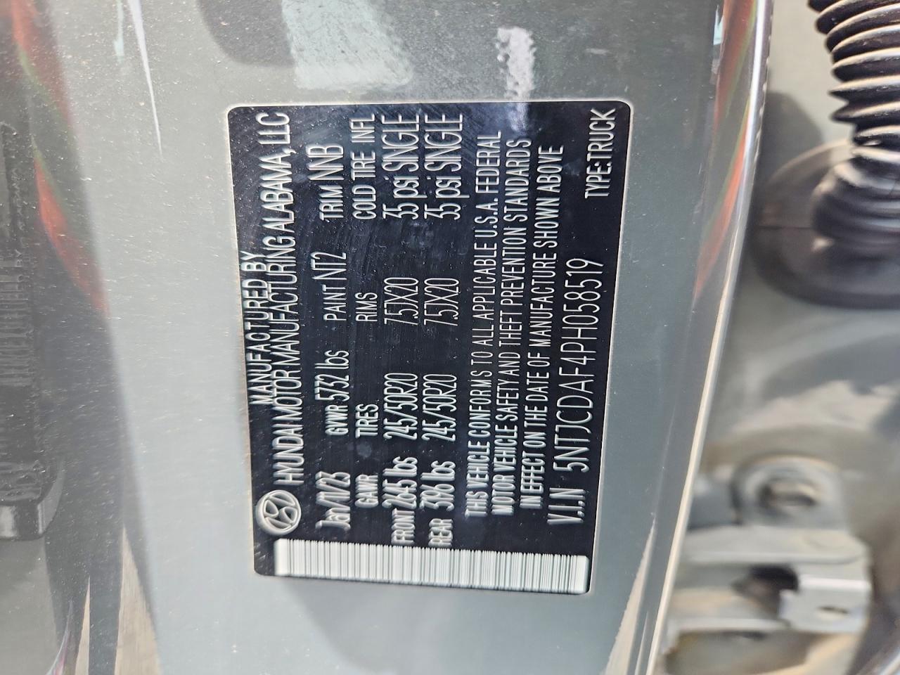 2023 Hyundai Santa cruz VIN 5NTJCDAF4PH058519 photo 12