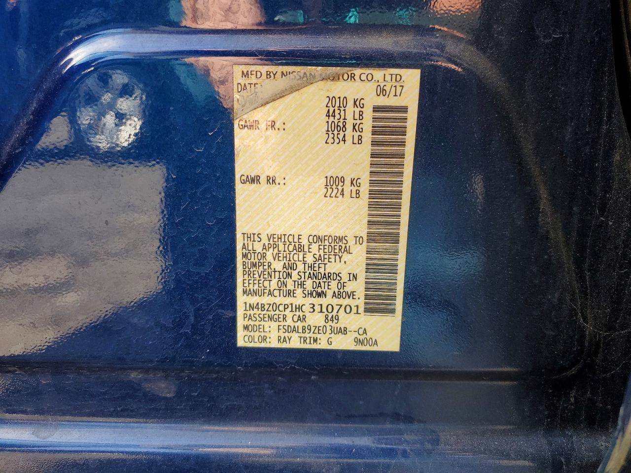 2017 Nissan Leaf VIN 1N4BZ0CP1HC310701 photo 12