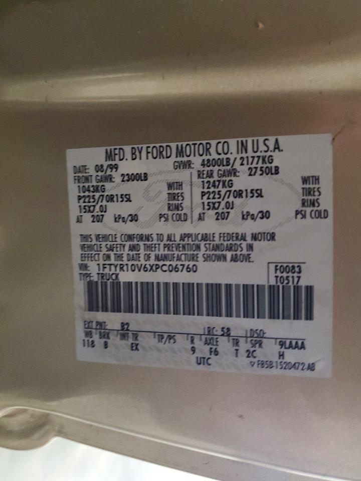 1999 Ford Ranger VIN 1FTYR10V6XPC06760 photo 12