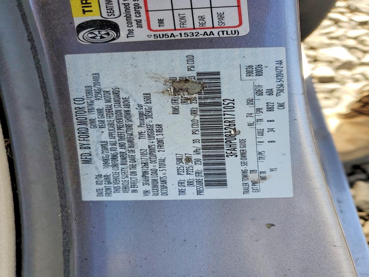 2006 Ford Fusion VIN 3FAHP08126R171052 photo 12