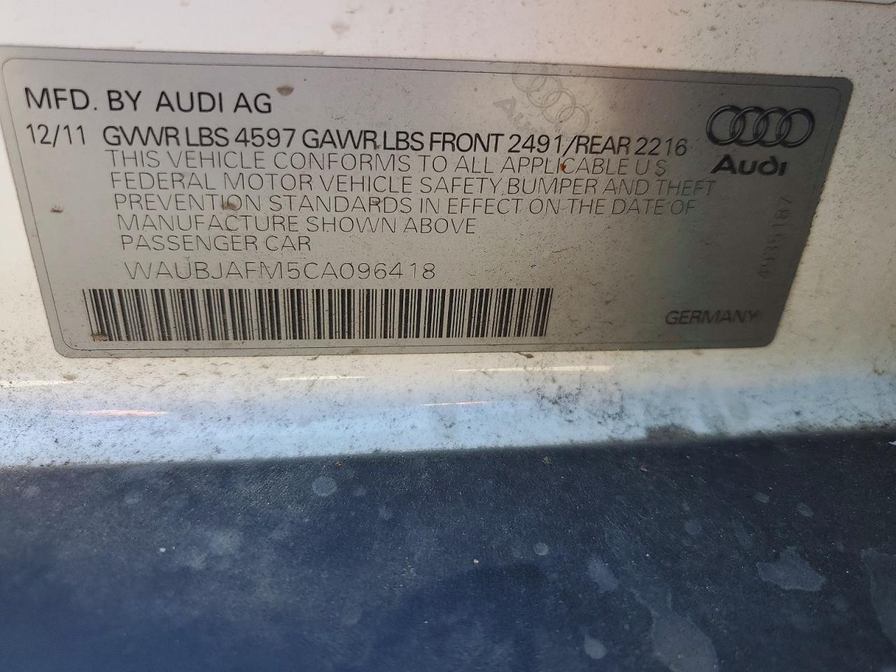 2012 Audi A3 VIN WAUBJAFM5CA096418 photo 12
