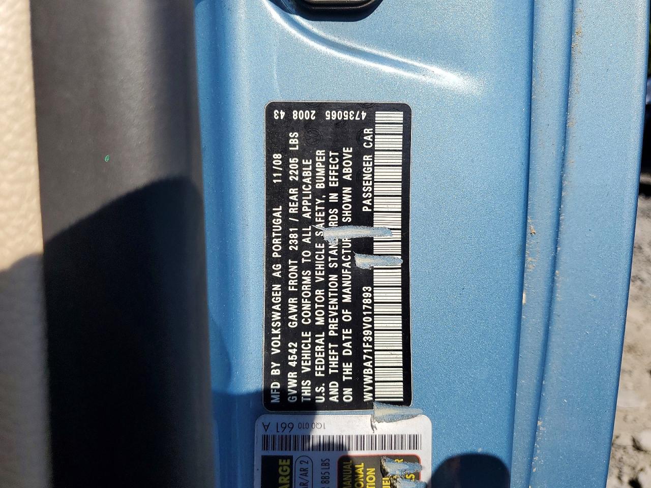 2009 Volkswagen Eos VIN WVWBA71F39V017893 photo 12