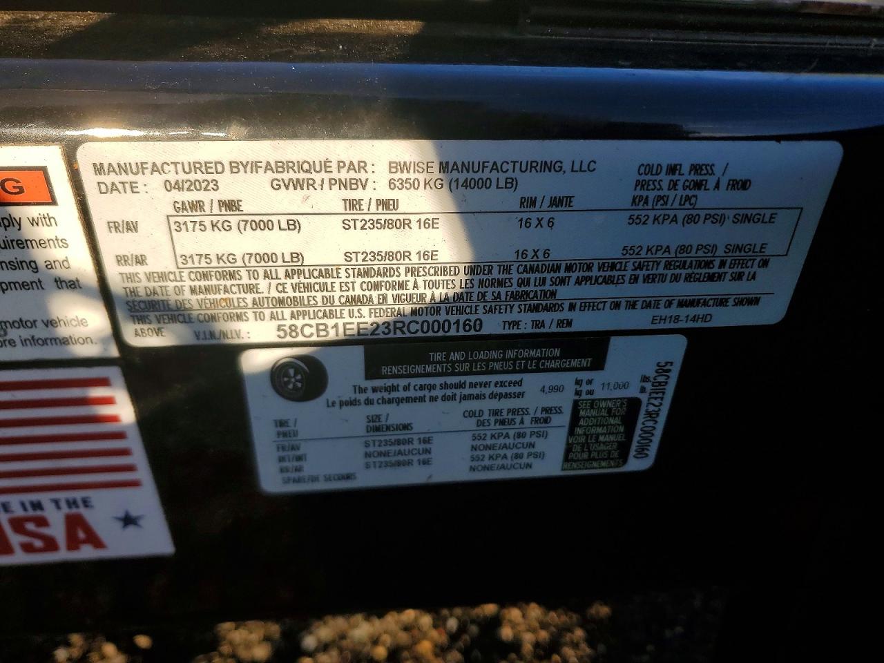 2024 UTILITY TRAILER MANUFACTURE TRAILERS VIN 58CB1EE23RC000160 photo 9