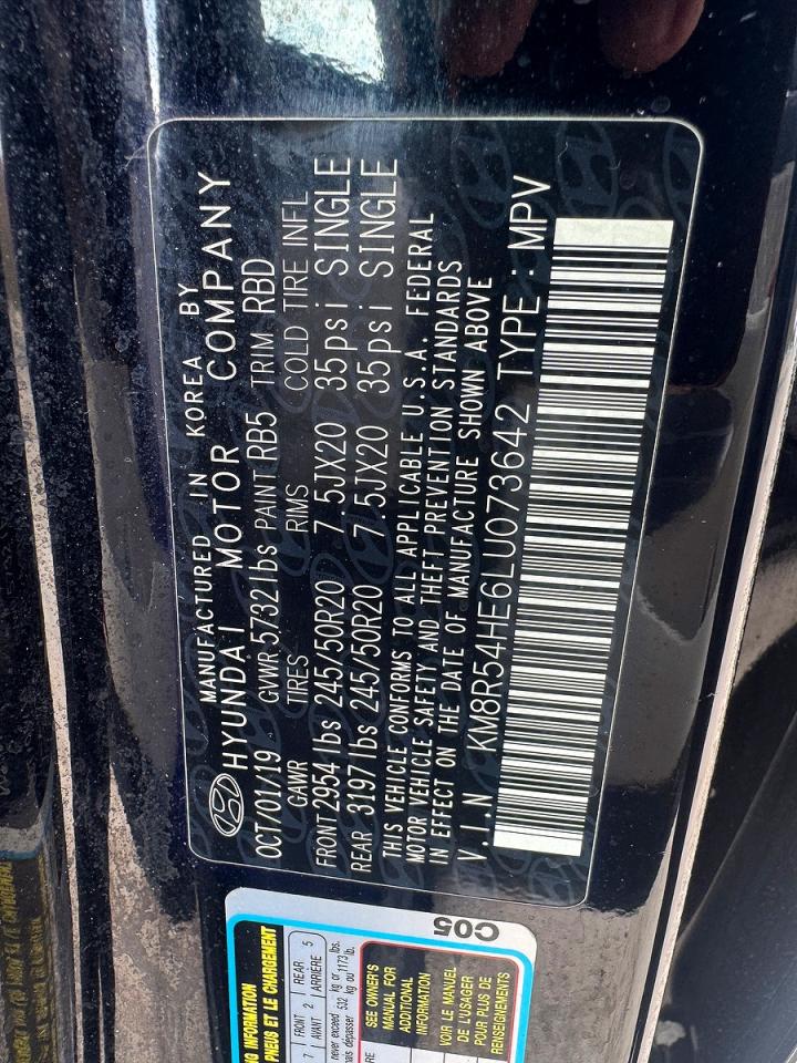 2020 Hyundai Palisade VIN KM8R54HE6LU073642 photo 10