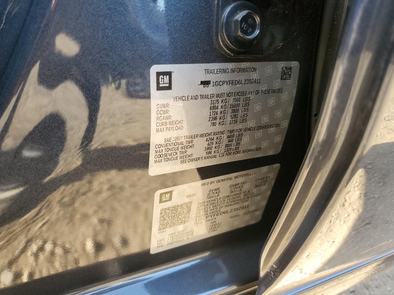 2020 CHEVROLET Silverado VIN 1GCPYFED6LZ352411 photo 12