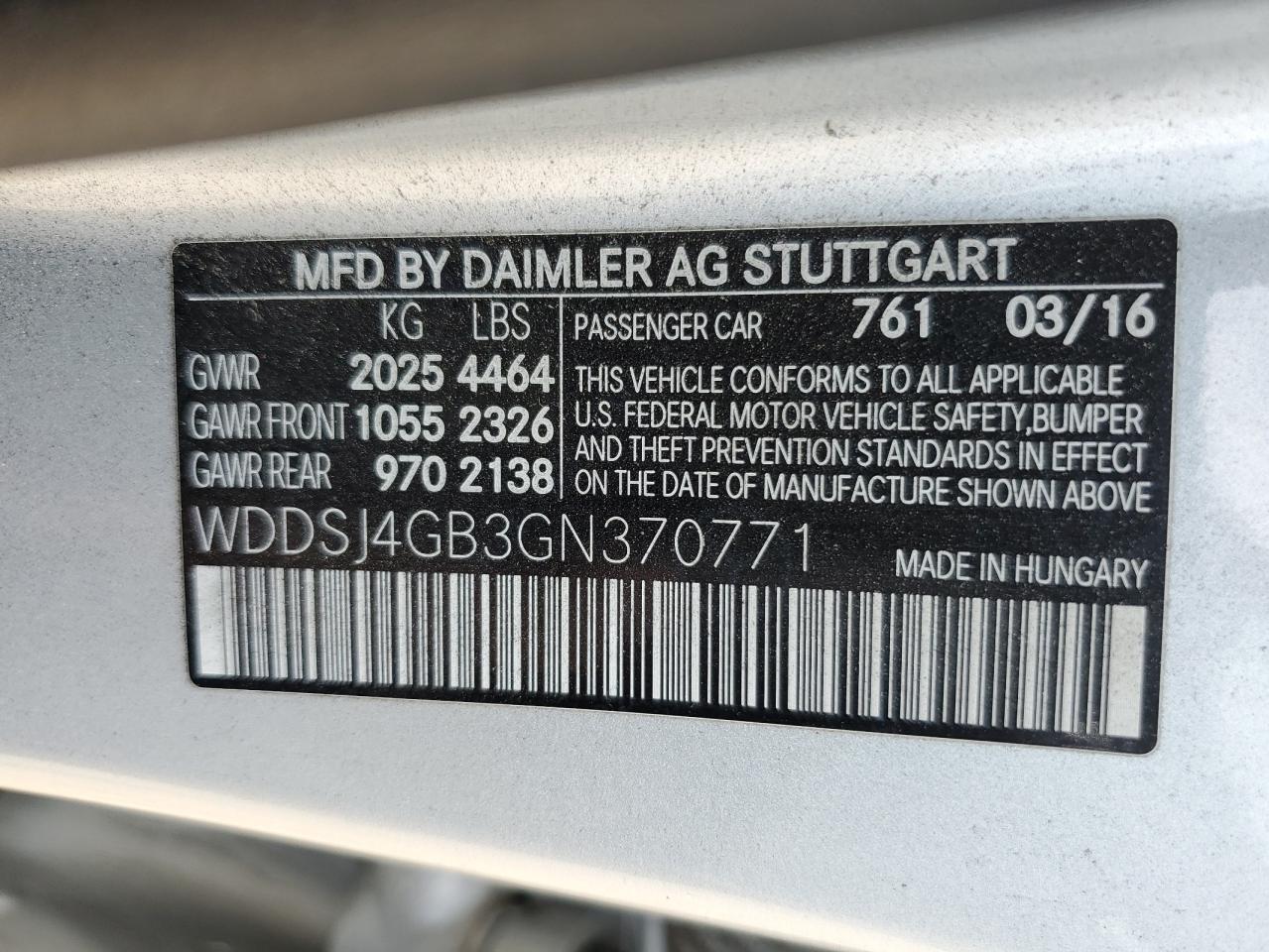 2016 MERCEDES-BENZ Cla-class VIN WDDSJ4GB3GN370771 photo 12